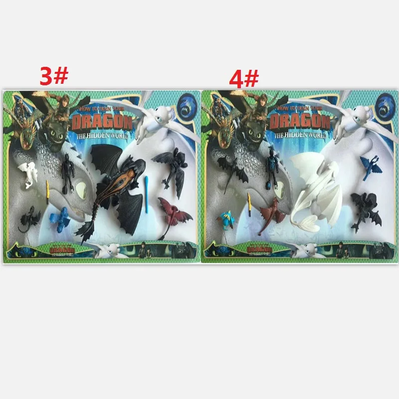 3and4Whith Box2pcs " 23 см Как приручить дракона светильник Fury Беззубик фигурка белого дракона игрушки для детей подарки на день рождения - Цвет: 3and4Whith Box2pcs