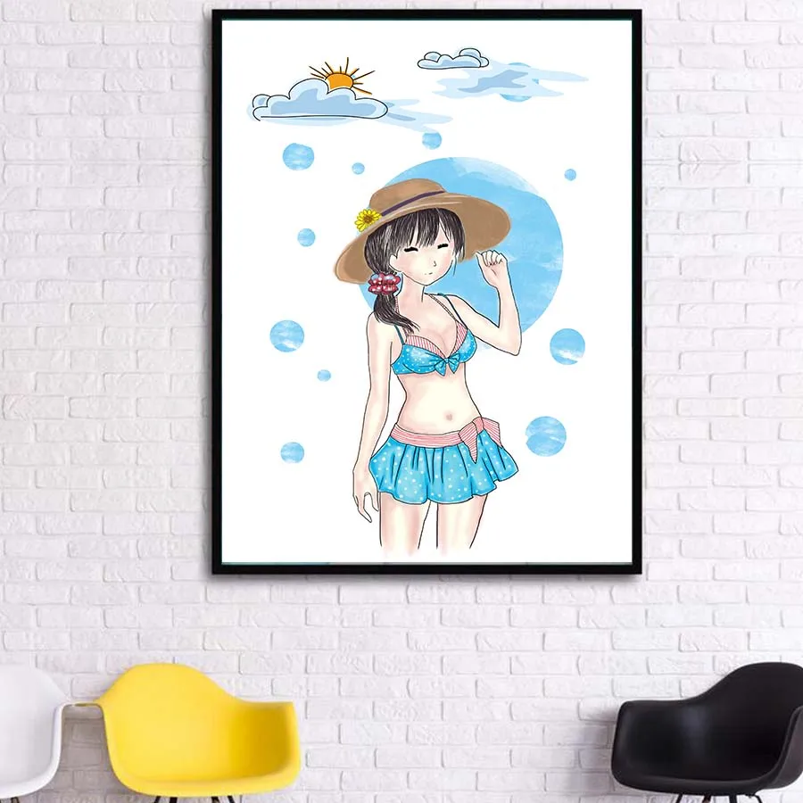 Сексуальное бикини для девочек Художественная Картина на холсте рисунок стену