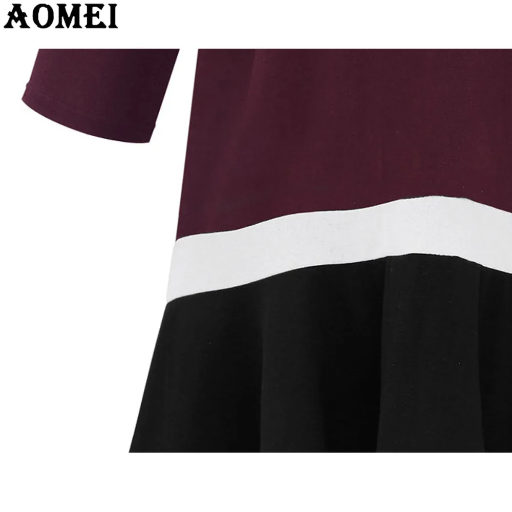 2020 женское Повседневное платье с длинным рукавом лоскутное Плиссированное