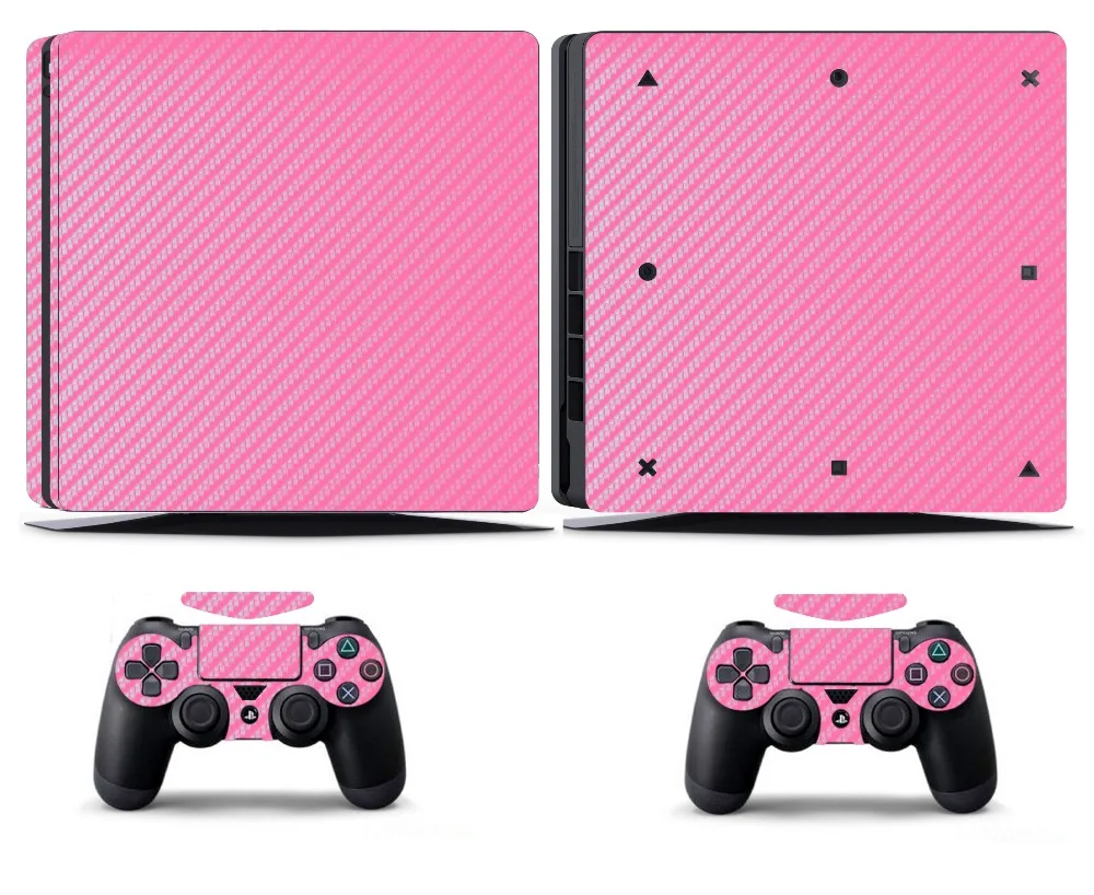 Наклейка из розового углеволокна для PS4 Slim Skin наклейка Виниловая Sony PlayStation 4 и 2
