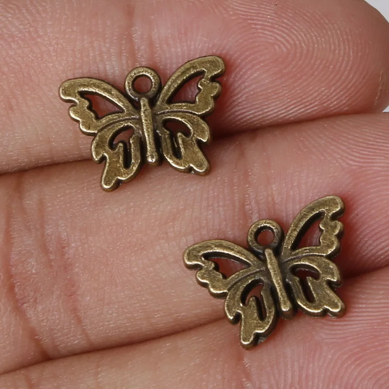 Оптовая продажа винтажные подвески смешанные 10 размеров кулон в виде бабочки