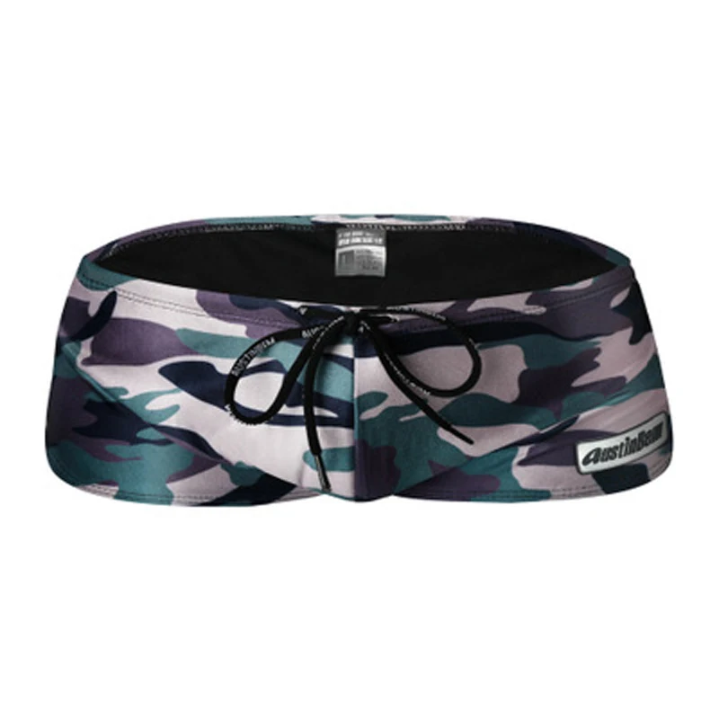 Размера плюс камуфляжные плавки Для мужчин быстросохнущая плавательный Мужские