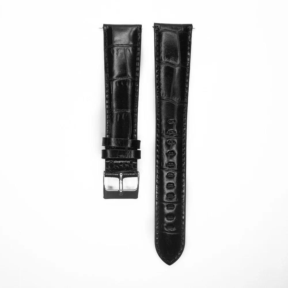 Black Итальянский Пояса из натуральной кожи Смотреть ремешок для часов 18 мм 20 мм 22 мм 24 мм ремешок больше чёрный; коричневый удлиненный для больше наручные - Цвет ремешка: Black