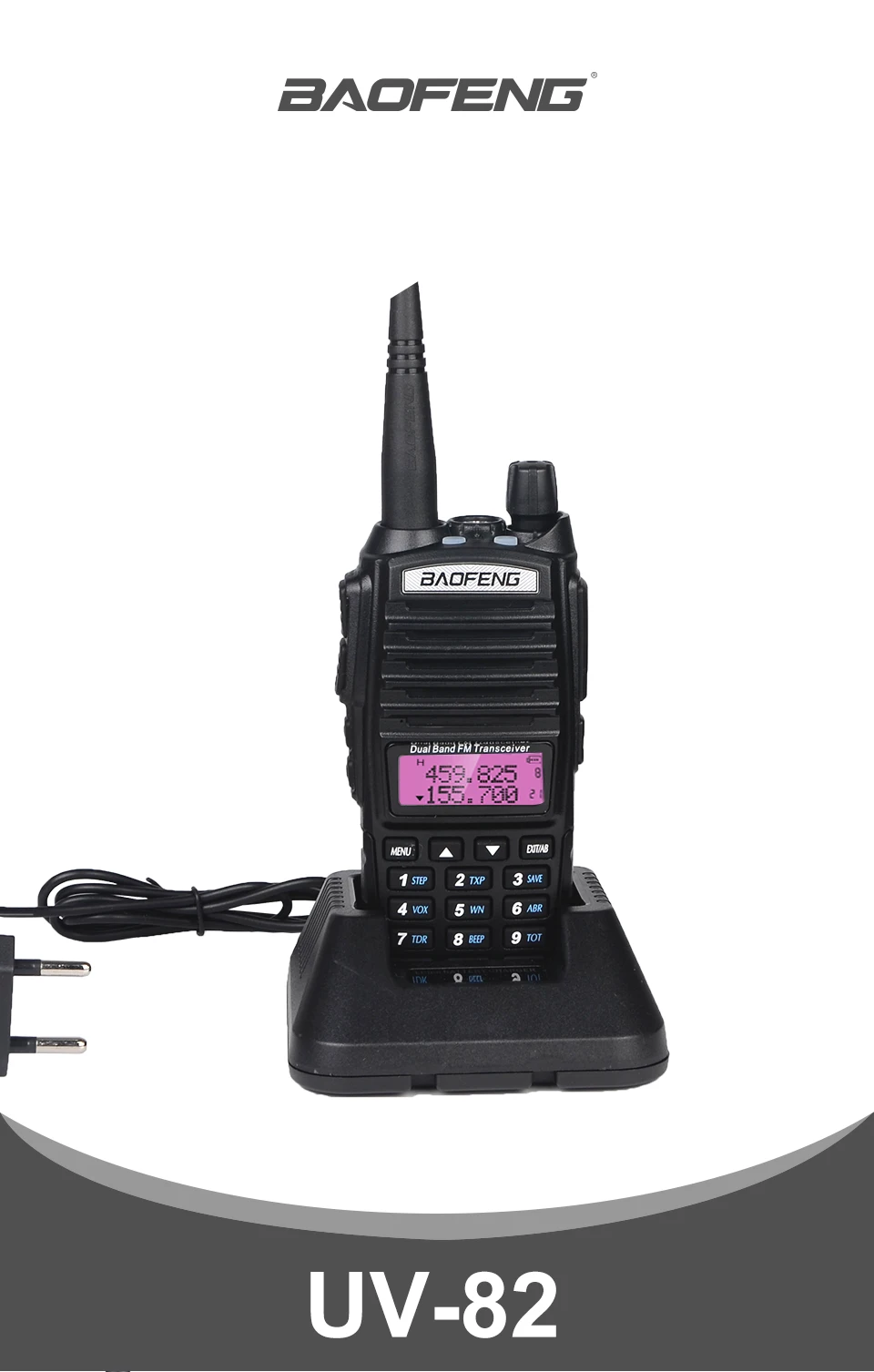 Настоящее 8 Вт Baofeng UV-82 рация 10 км uv-82hp двухстороннее радио UV82 УКВ двухдиапазонный трансивер охотничий портативный CB Ham радио