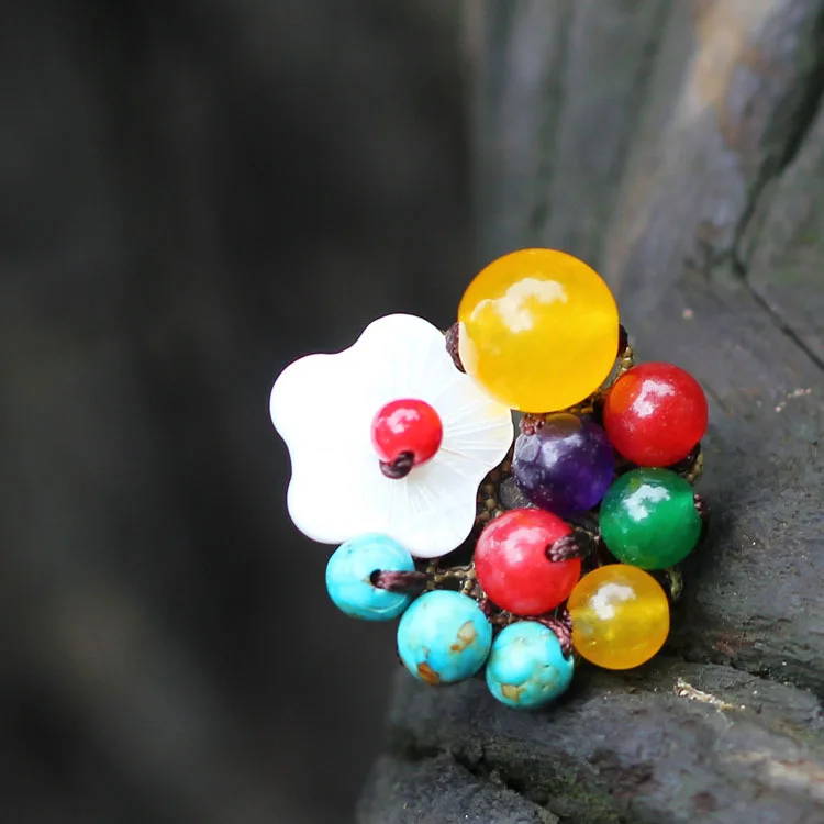 Новое китайское красочное Ювелирное кольцо с кристаллами модное винтажное на