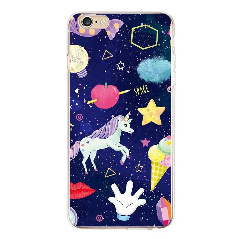 Horse Soft Clear TPU Phone Case For iPhone 4/4s 5 5s 6 6plus 7 8plus x Dog Flora Printed Leaf Bag Cover Free Shipping | Мобильные