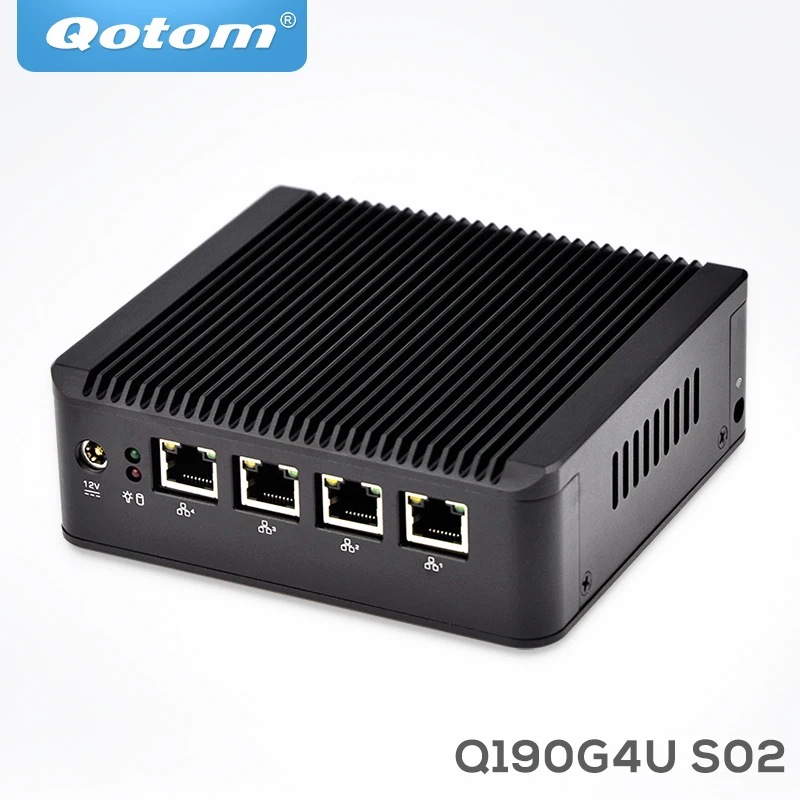 Мини ПК QOTOM 4 гигабитных NIC для создания сетевого экрана маршрутизатора