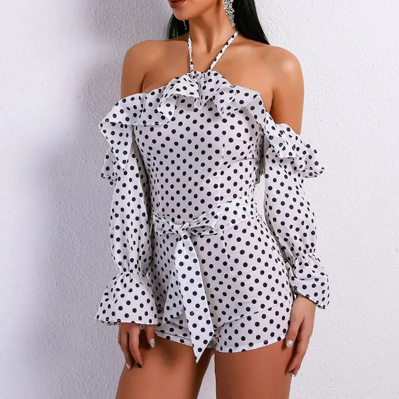 Новый Для женщин комбинезон сексуальный точка повод обтягивающая с открытыми