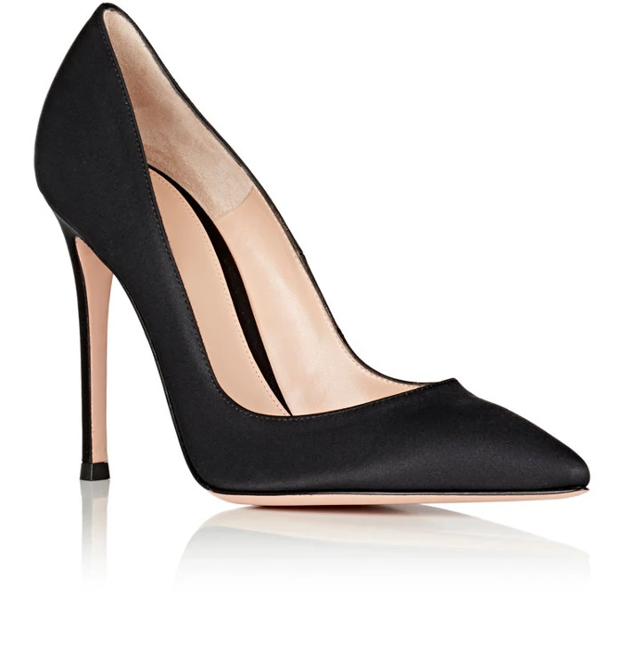 

Amourplato Women's High Heel Satin Pumps Pointed Toe 10cm Stiletto Thin Heels Closed Toe Party Prom Dress Shoes Red Black