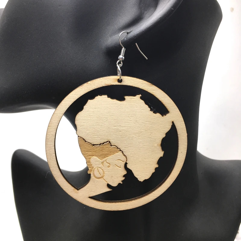 

Newest African Hair Wooden Earrings