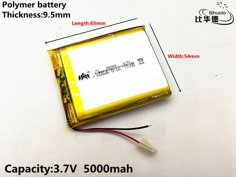 

1pcs/lot 3.7V,5000mAH,[955465] PLIB; polymer lithium ion battery / Li-ion battery for tablet pc,power bank,E BOOK;