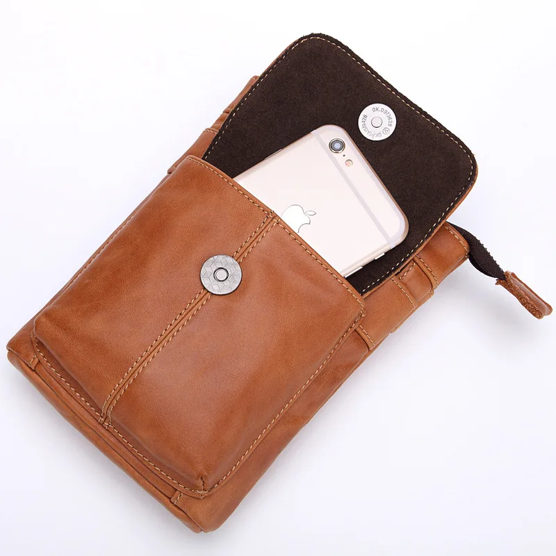 MISFITS Genuine Leather Shoulder Waist Pack Fanny Cowhide Belt Bags Phone Pouch Travel Male Small Leg Bag Tactical | Багаж и сумки