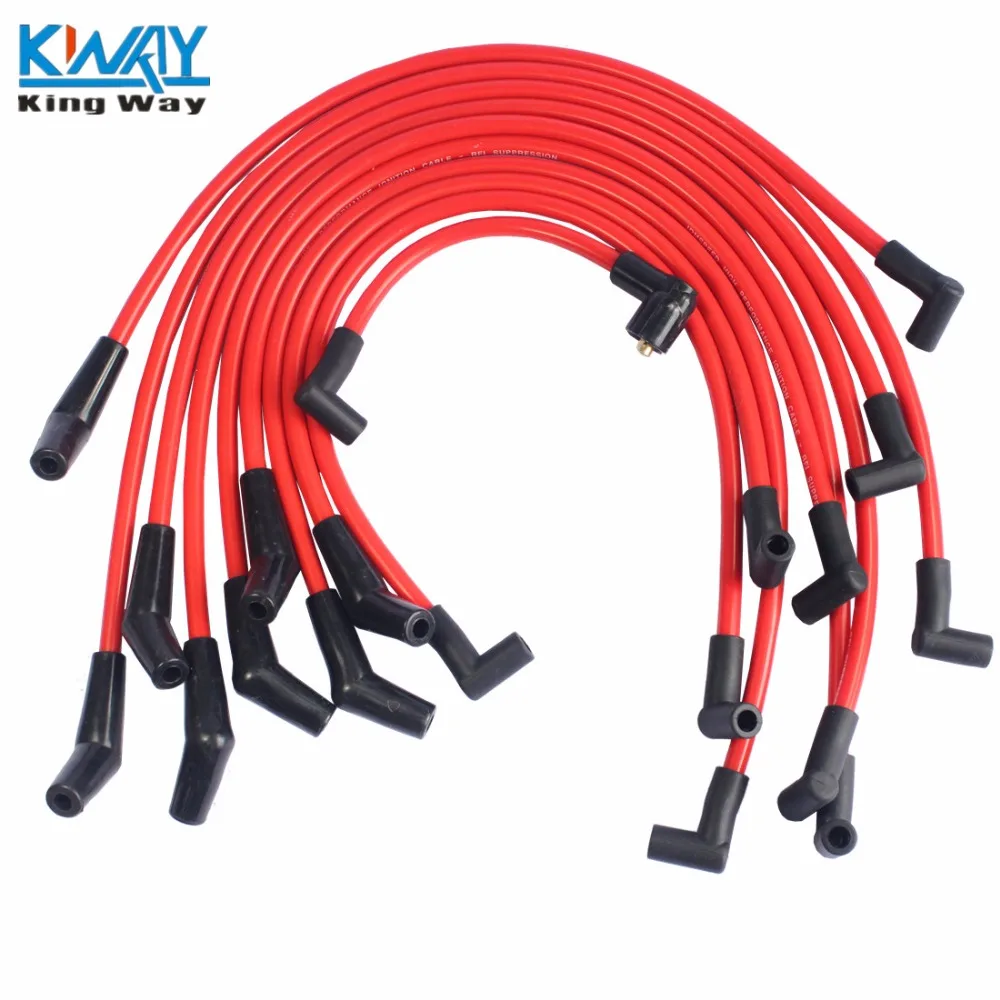 Бесплатная доставка-King Way- Red 10 5 мм набор проводов для Ford F-150 Mustang 5.0L 5.8L SB SBF |