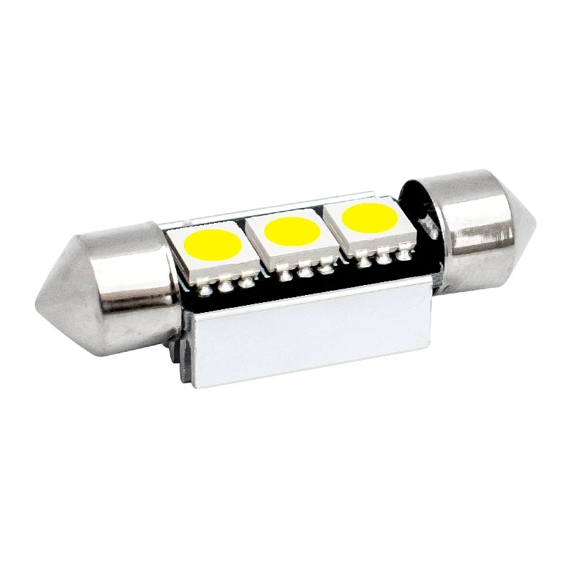 1 шт. 36 мм/39 мм C5W 3SMD 3 SMD 5050 светодиодный CANBUS без ошибок гирлянда лампы номерного