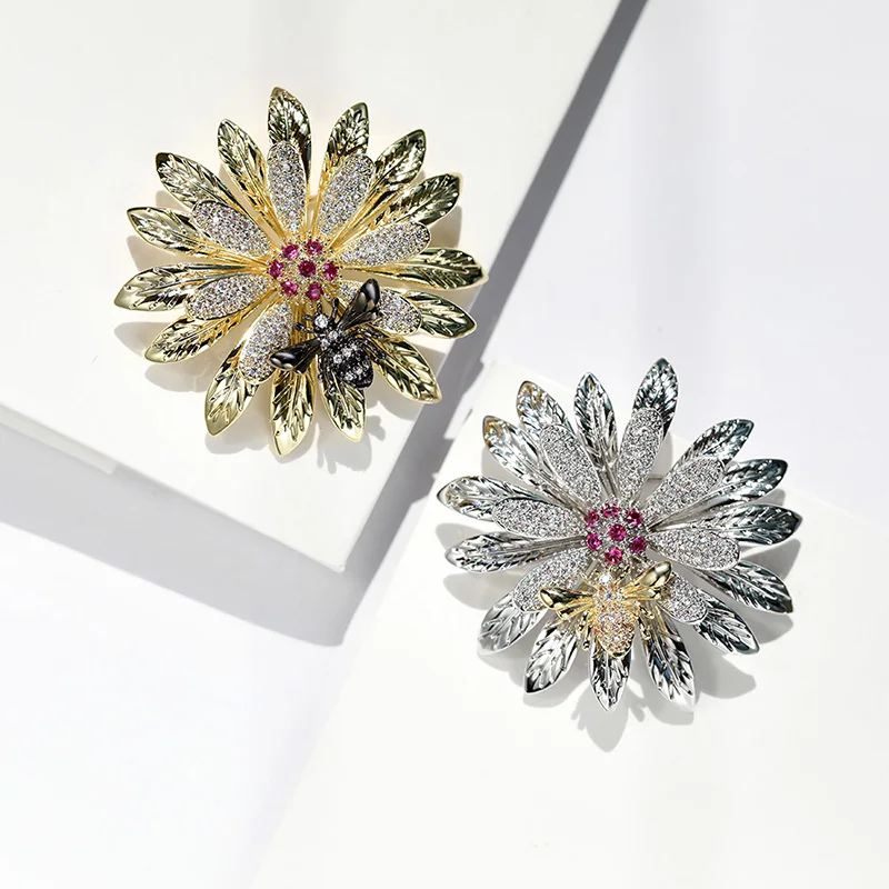 Маленькая брошь в виде ромашки маленькая пчела пальто булавка