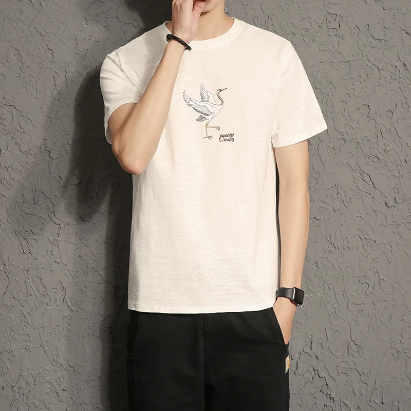 Летняя футболка с короткими рукавами для отдыха молодых мужчин принтом Красного