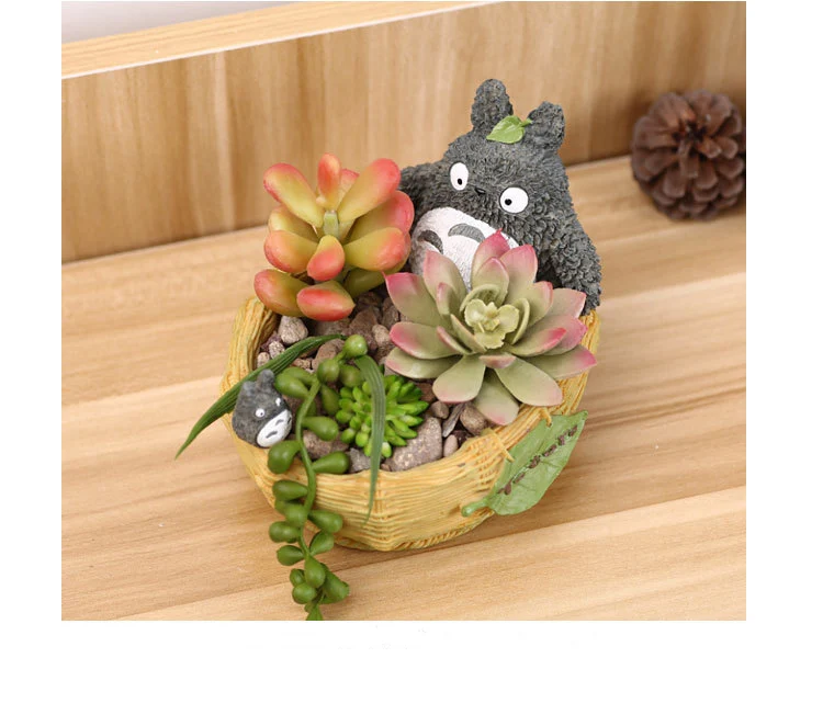 Цветочный горшок Zakka TOTORO, Креативные украшения для домашнего интерьера, мультипликационная Шиншилла, мясистый горшок из смолы для суккулентных растений