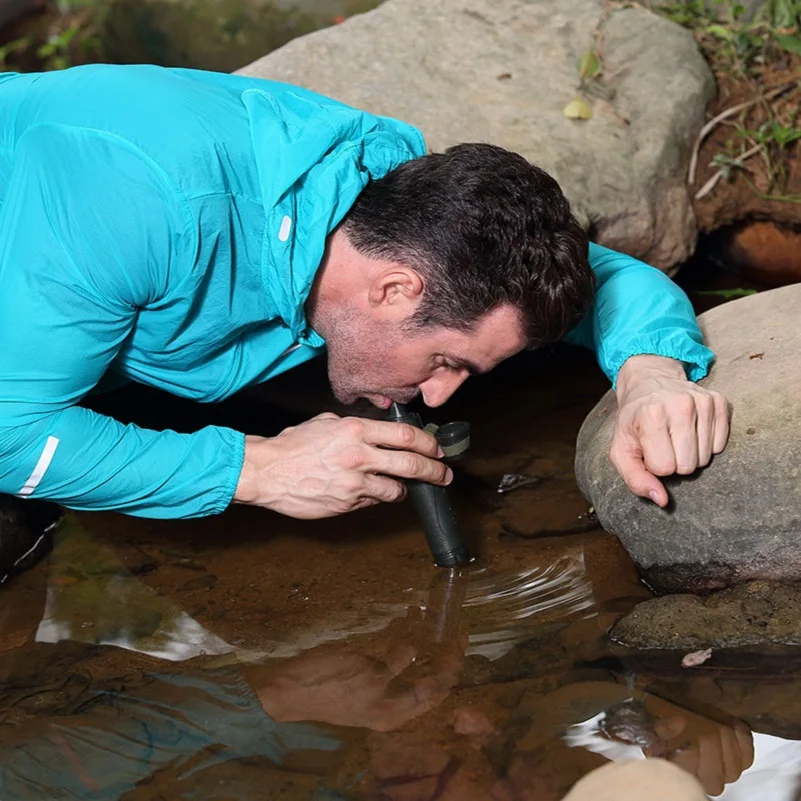 

Having varied uses personal water filter straw for traveling hunting for military emergency survival equipment