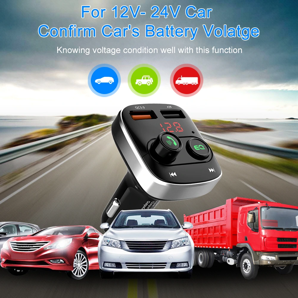 SRUIK Fm передатчик автомобильный комплект громкой связи беспроводные Bluetooth FM