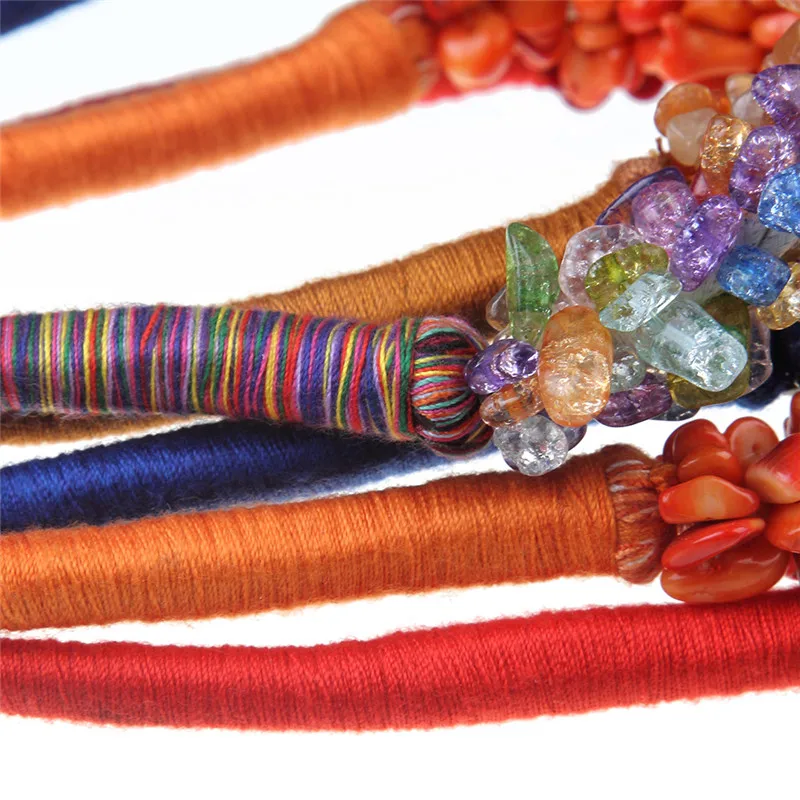 Мода ручной работы ткань гравийной каменный колье чокер ожерелье для женщин