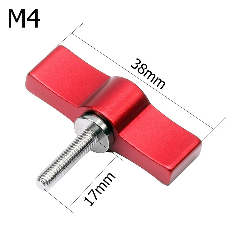 T Shape M4 17MM Red Регулируемая ручка 17 мм 20 мм M4 M5 M6 резьбовой винт адаптер L форма/T Форма фиксатор винтовой зажим гаечный ключ аксессуары для камеры - Цвет: T Shape M4 17MM Red