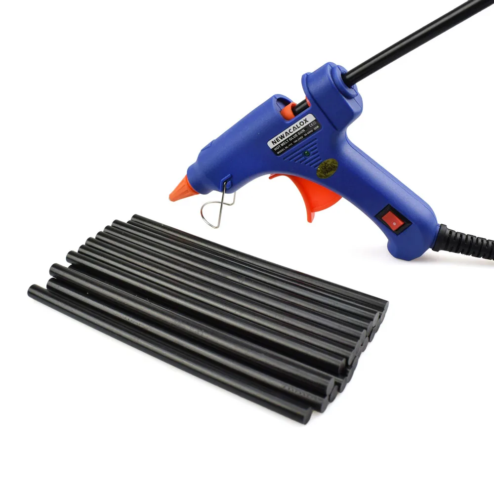 

NEWACALOX 20pcs/lot 7mm 150mm Black Hot Melt Glue Sticks Gun Adhesive DIY Tools Alloy Accessories Repair