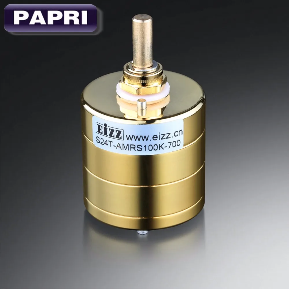 

1PCS EIZZ GOLD Premium 24-Step Stereo Attenuator Volume Potentiometer 10K 100K 250K For Audio HIFI DIY Vintage Tube Amplifier