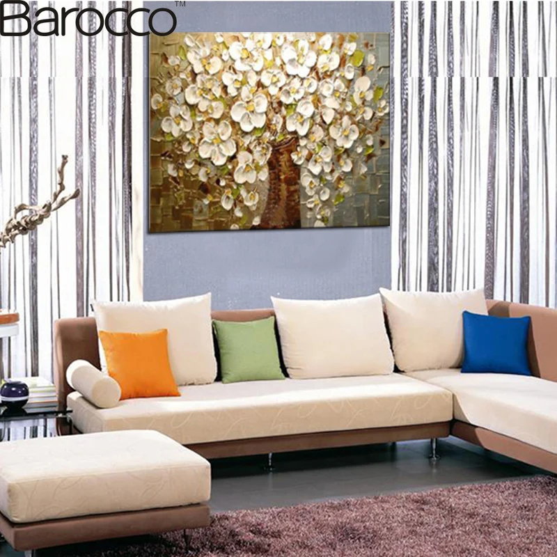 Большой Современный абстрактный Азиатский художественный нож роспись маслом