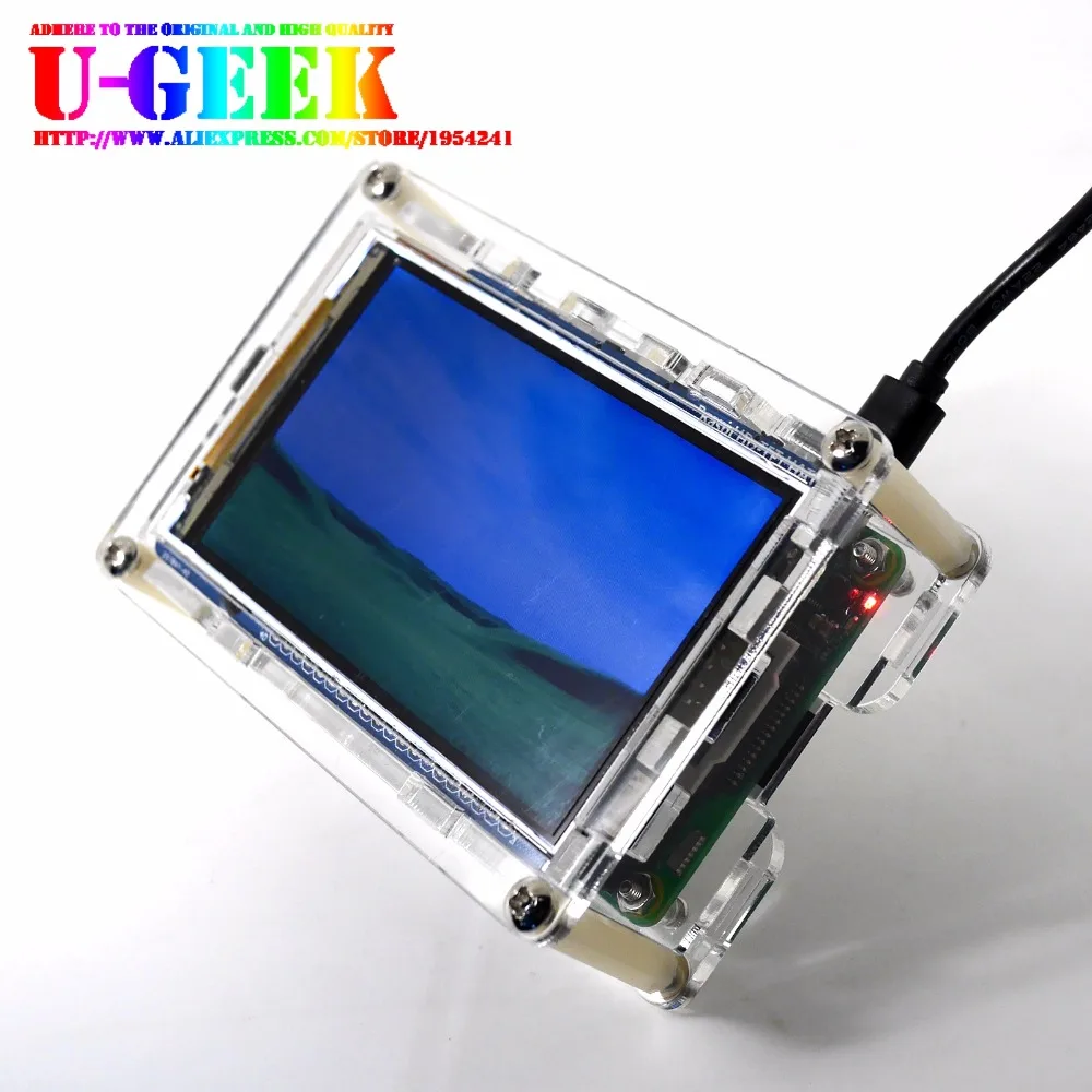 UGEEK Raspberry Pi High PPI 3 5 дюймов 800*480 TFT экран + акриловый чехол для 3B 2B B | Поддержка IR Kali|kit