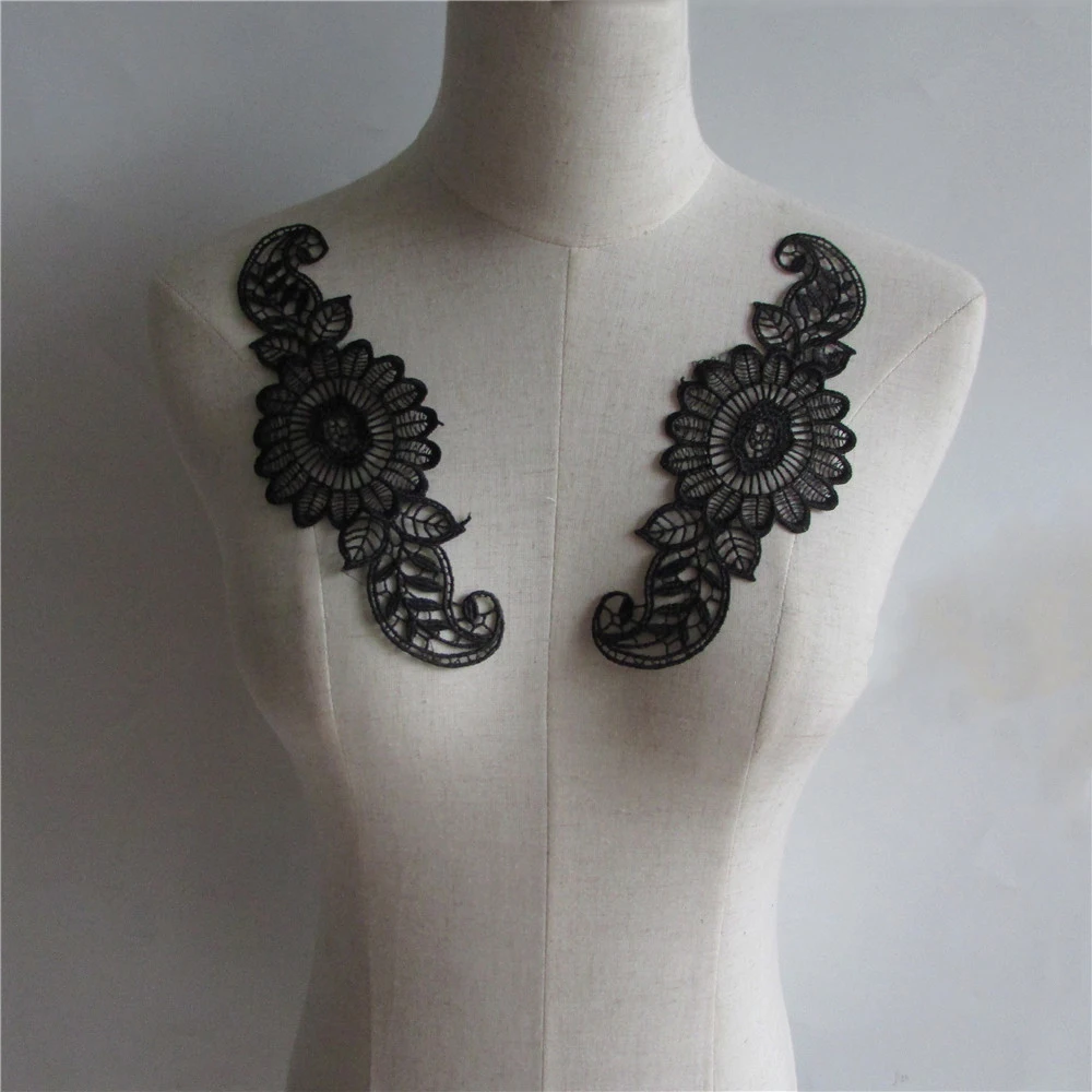 Высококачественная Фирменная Новинка аппликация из кружевной тесьмы декольте