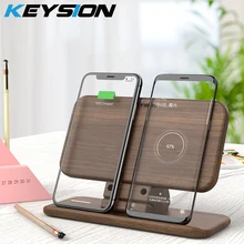 KEYSION 5 Coils Dual Wireless Charger Stand for iPhone 12 11 Pro XR XS Max Qi Fast Wireless Charging Pad for Samsung S20 S10 S9