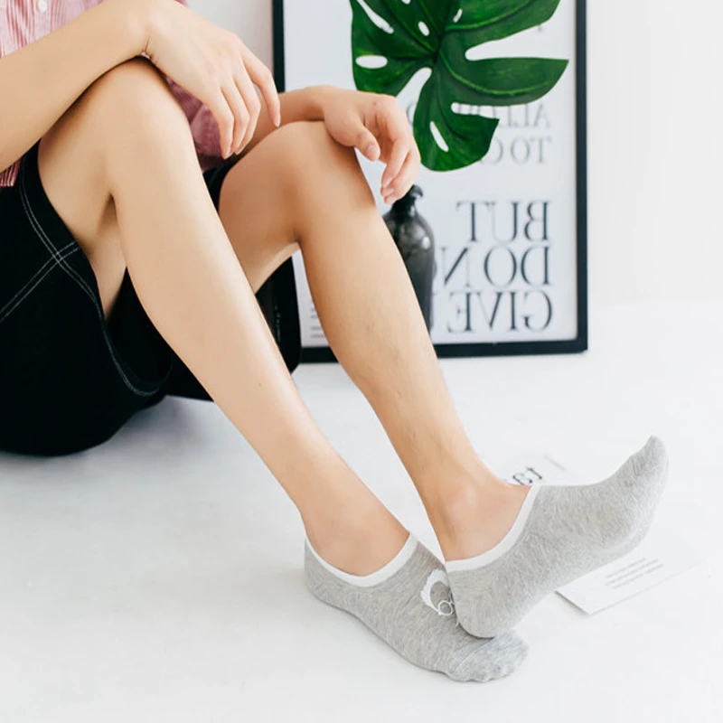 5 парт/Лот Новые летние женские Веселые носки без шоу невидимые тапочки