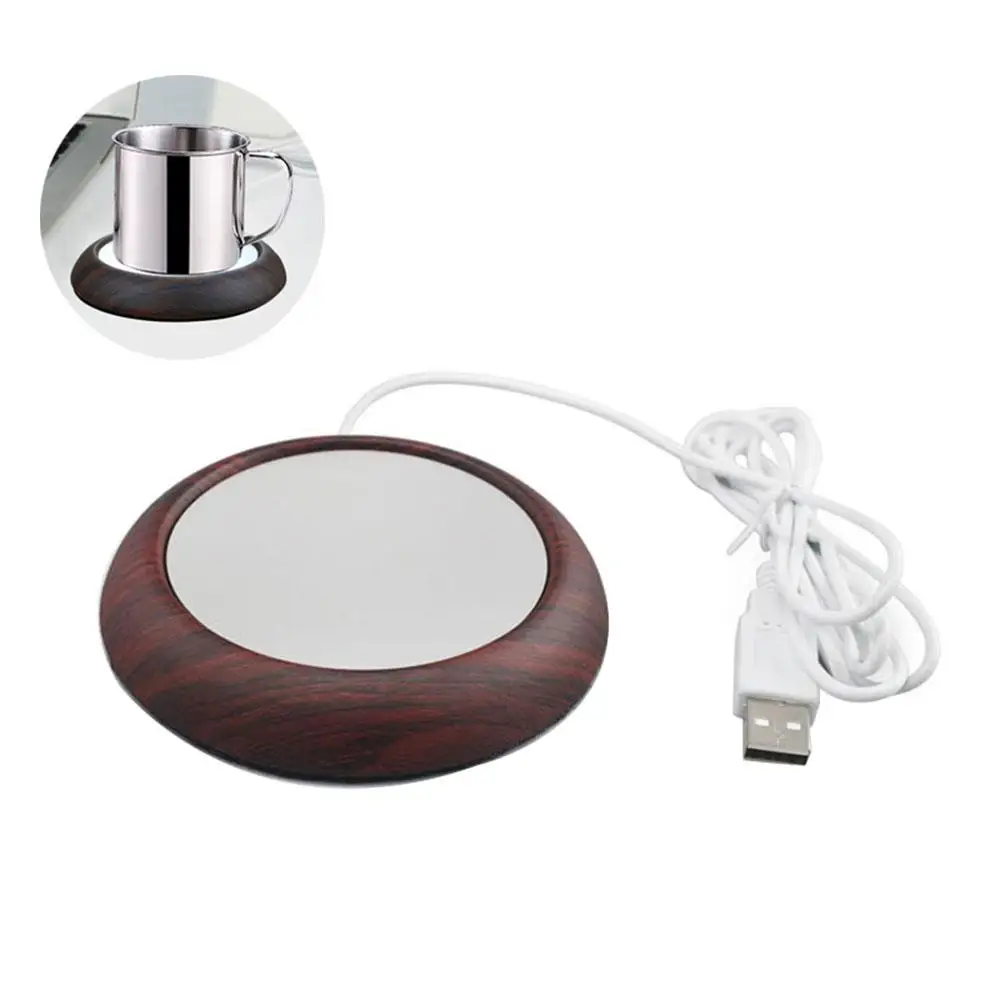 Дерево+ металл USB Электрический, чашка, Нагреватель древесины/мраморный цвет Чай Кофе грелку коврик держать напиток теплый нагреватель Кружки Coaster