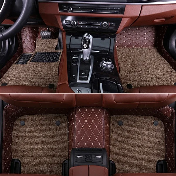 Coffee A Солнечный лиса этаж вкладыши для Audi A3 A4 A5 A6 Allroad A7 A8 A8L Q3 Q5 Q7 5D водонепроницаемый любую погоду ковровое покрытие 5D коврики для автомобиля - Название цвета: Coffee A