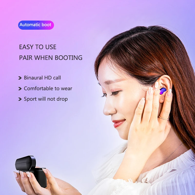 Стерео звук Bluetooth V5.0 наушники портативный TWS Беспроводные спортивные сенсорная