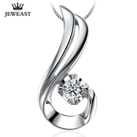 white 18k gold diamond pendant female single diamond wedding necklace gift for girlfriend genuine support wholesaleization