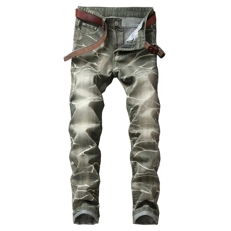 Mens Denim Pants Solid Slim Fit Colored Jeans Men Design Washed Retro Long Stretch Skinny Plus Size 42 Hombre Biker | Мужская одежда