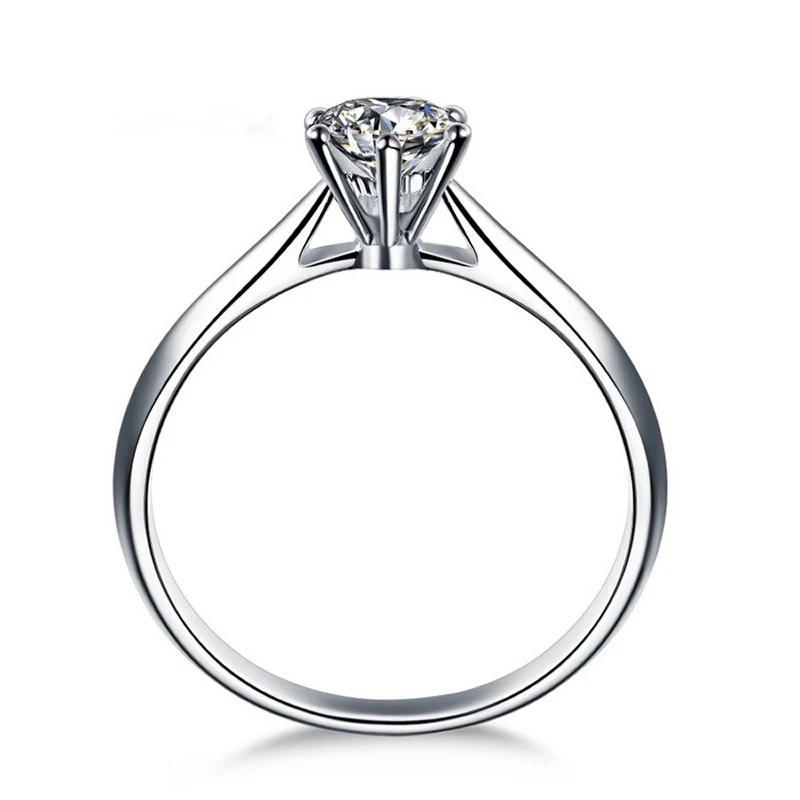 Женское Обручальное Кольцо ANI 18K из твердого белого золота (AU750) классические