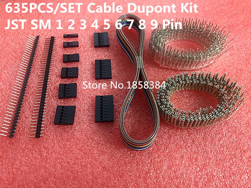 Комплект кабелей 635 шт./компл. IDC шаг JST SM 1 2 3 4 5 6 Контактный корпус разъем Dupont
