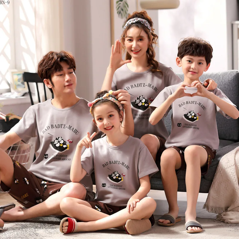 Лето 2019 г. новый детский пижамный комплект с героями мультфильмов одинаковые