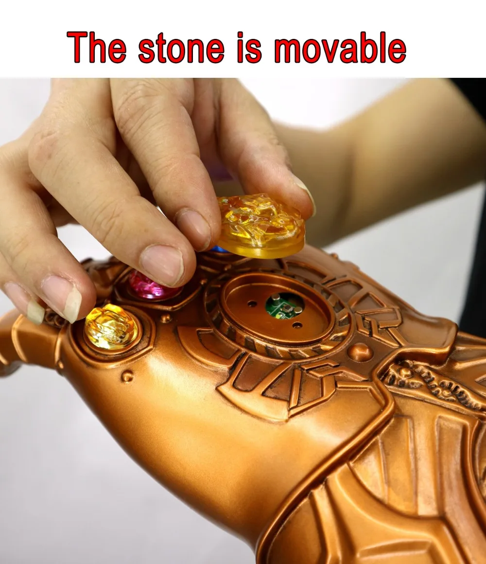 Мстители: Endgame Thanos Infinity Gauntlet перчатки камень подвижный светодиодный светильник Бесконечность Военные перчатки Мстители перчатка Таноса ручная одежда