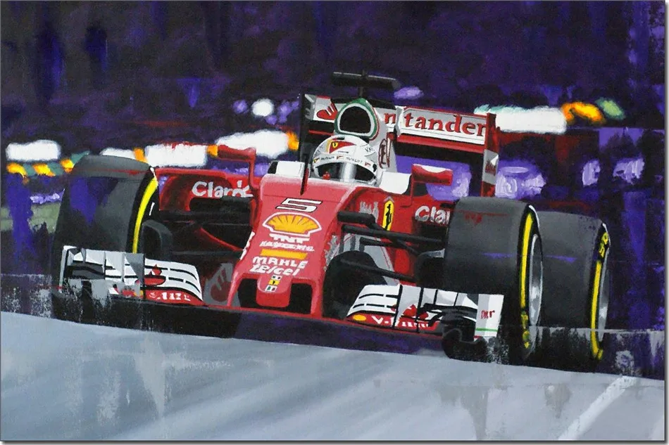 Настенная Картина на холсте HD принты домашний декор Vettel в Монако 1 шт. модульные
