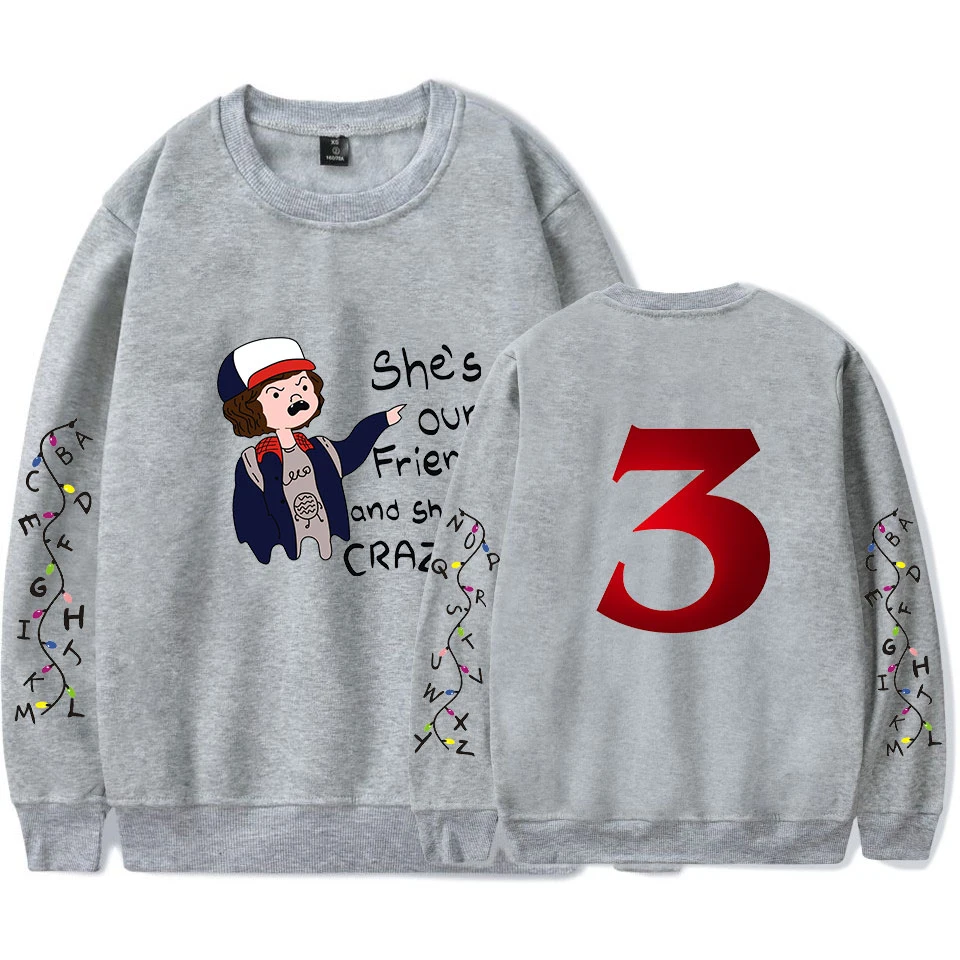 QZHIHE Hoodie Pullovers Print Stranger Things Season 3 Sweatshirts Men/Women Long Sleeve Round Neck Clothing|Мужские толстовки и
