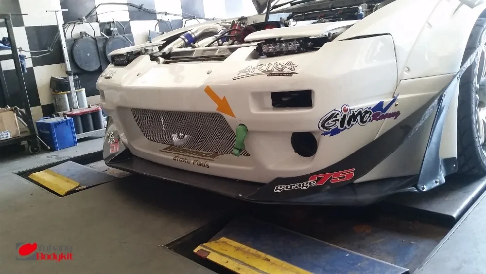 Передняя губа CF для 180SX RPS13 Rocket Bunny V2 передняя бампера из углеродного волокна|front