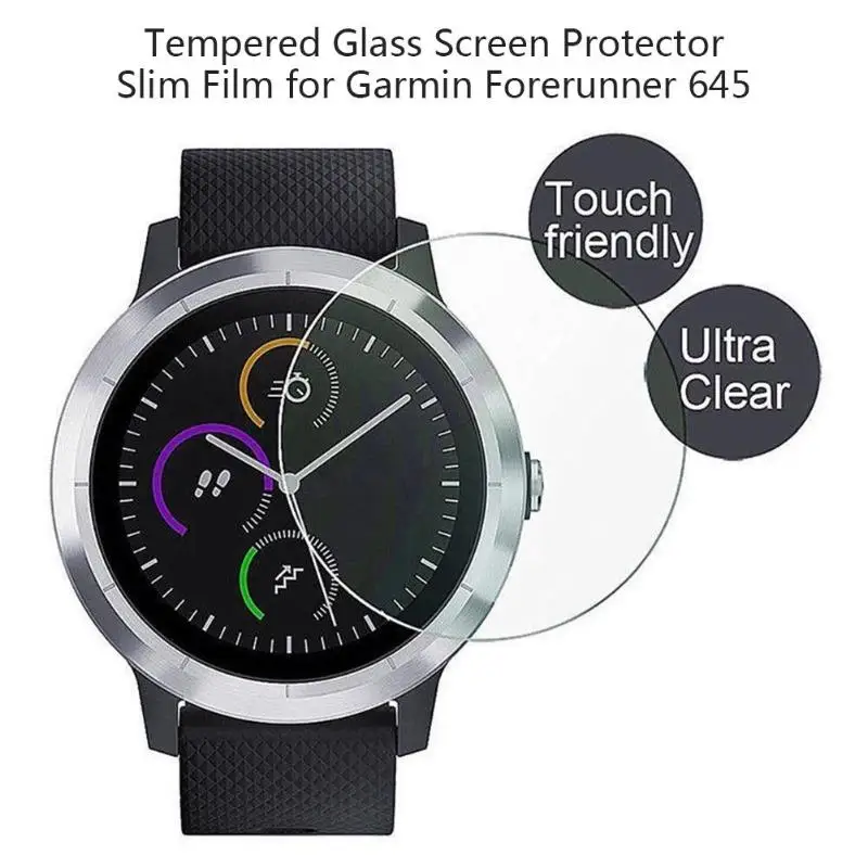 

2Pcs 9H Tempered Glass Screen Protector Slim Film for Garmin Forerunner 645 Glass Screen Protector Slim Explosion-proof Hot Sale