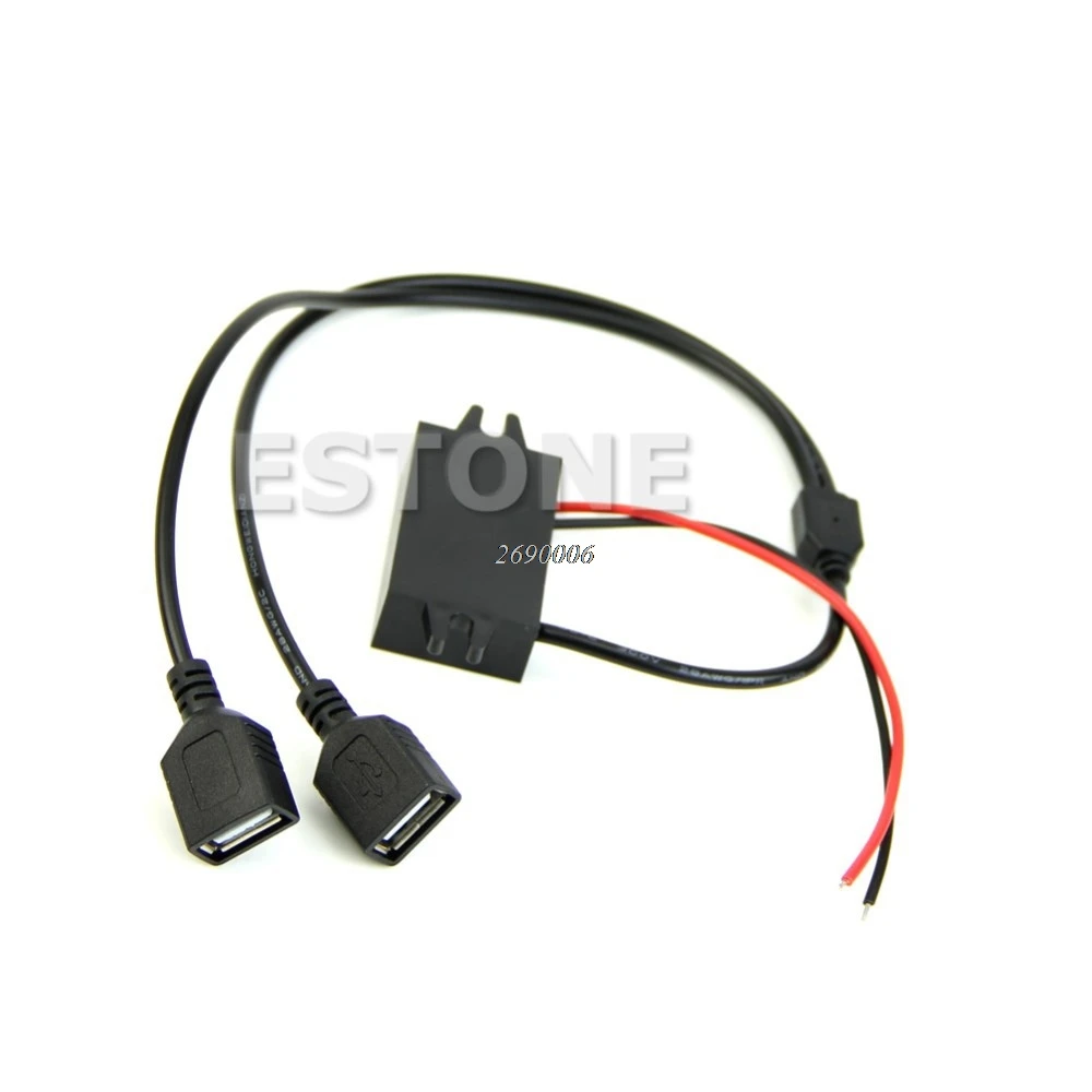 DC 12V до 5V 3A двойной USB преобразователь питания для IPHONE автомобильный регулятор понижающий