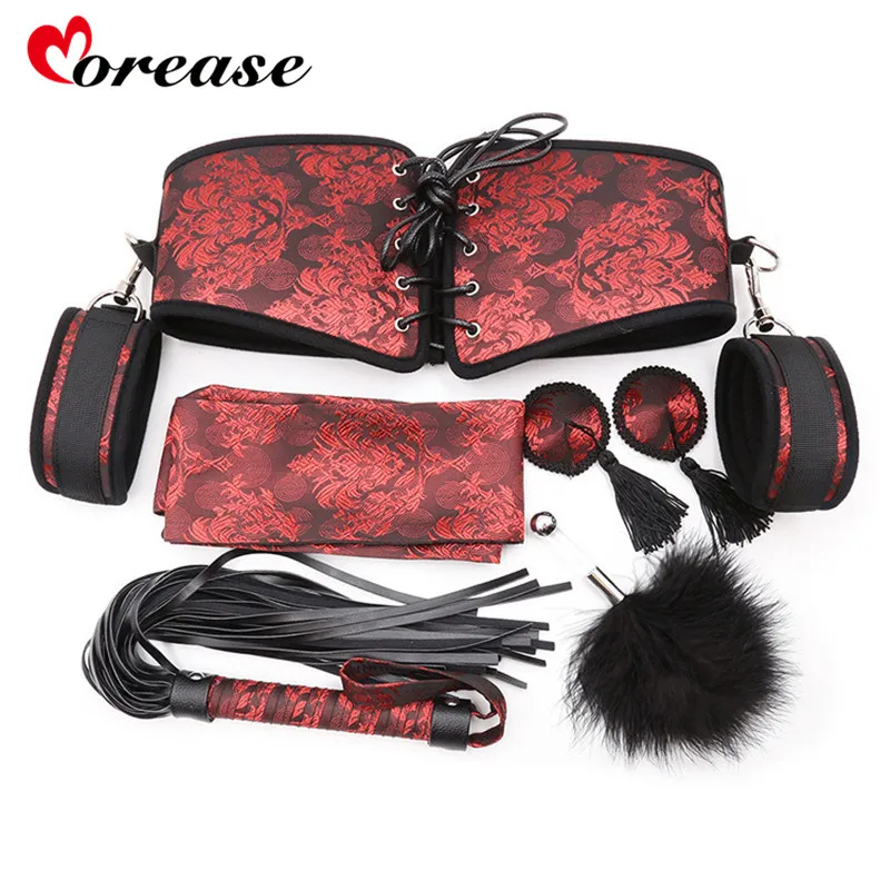 Morease 6 шт./компл. наручники наклейка на сосок хлыст пояс Блиндер игра для взрослых