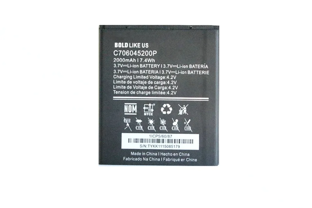 1x2000 mAh C706045200P запасная литий ионная батарея для BLU Studio C 5 + S0050UU D890 D890U D890L Batterie Bateria