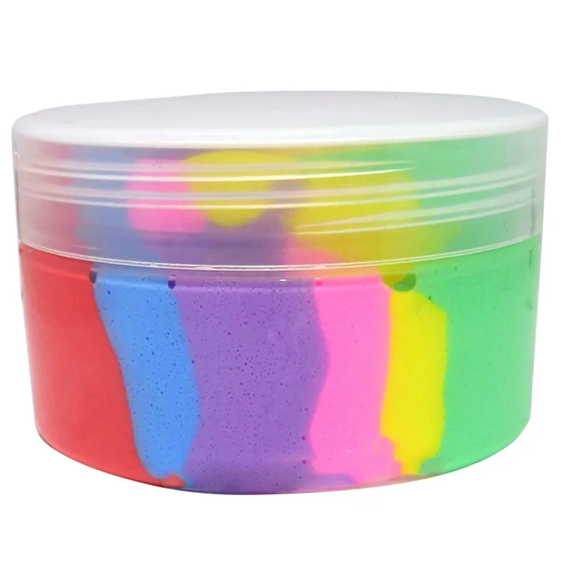 100ml Rainbow Color Slime Plasticine DIY Fluffy Stress Relief Toy Interesting Toys Gift Kids Anti | Игрушки и хобби