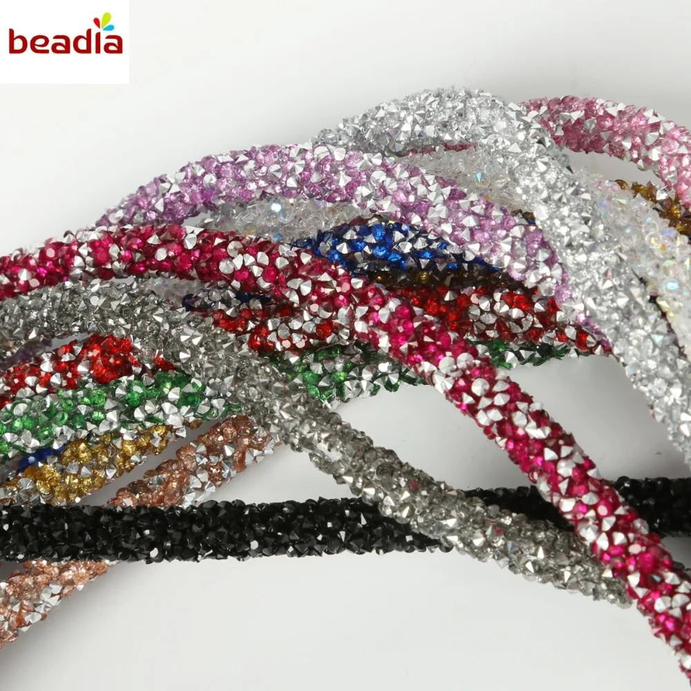 Модный мягкий шнурок для бижутерии диаметром 7 мм 1 м/лот шнур из смолы стразы